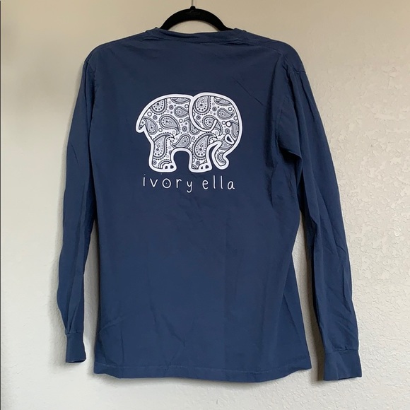 long sleeve navy blue IVORY ELLA t-shirt - Picture 2 of 2